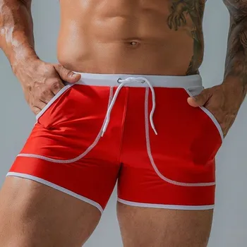 Pánské plavky Pánské plavky s kapsami červená S