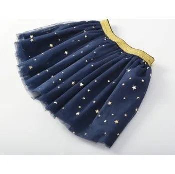 Dívčí sukně Dívčí sukně s třpytivými hvězdami J889 tmavě modrá 3