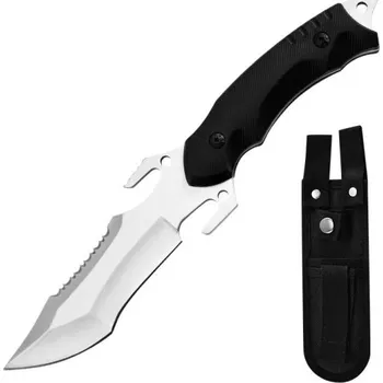 Multifunkční nůž Kapesní vojenský nerezový nůž 22,8 cm s pouzdrem Oboustranná kombinovaná čepel Outdoor nůž na přežití Taktický nůž Kempování