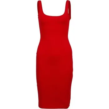 Dámské šaty Jednobarevné šaty na ramínka červená M