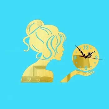 Hodiny Nástěnné samolepící hodiny G2049 zlatá