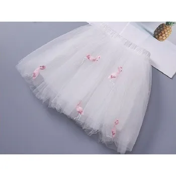 Dívčí sukně Dívčí sukně s plameňáky L1055 bílá 3