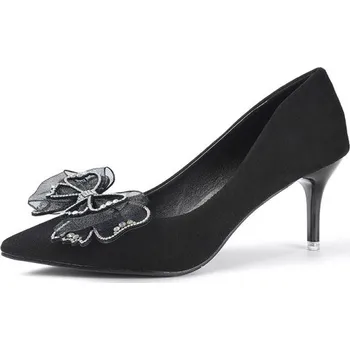 Dámské lodičky Luxusní dámské lodičky zdobené mašlí J1980 černá 39