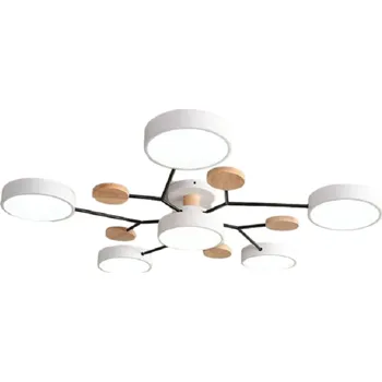 LED lustr se 3 různými barvami 48 W Moderní stropní svítidlo s 6 LED světly ve tvaru kruhu Minimalistický stmívatelný lustr 66 x 17 cm bílá