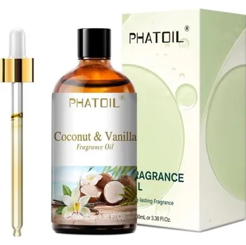 Esenciální vonný olej 100 ml Dlouhotrvající aroma olej pro výrobu svíček a mýdel Přírodní vůně Domácí kosmetika Ruční výroba Coconut Vanilla