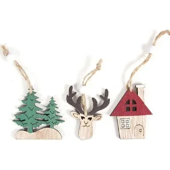 Vánoční dekorace Vánoční dekorace dřevěná 3 ks 2