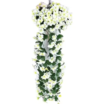 umělá květina Umělá závěsná květina 2 ks Dekorační umělá květina 75 cm bílá