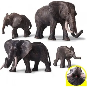 Figurka Sada zvířat rodinka slonů 4 ks