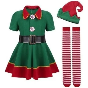 Dívčí kostým vánoční elf 10-12 let