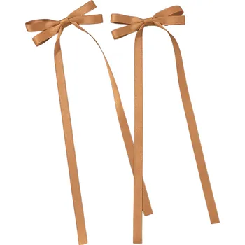 Sada 2 spon do vlasů s dvojitou mašlí Elegantní mašličkové spony Stylový vlasový doplněk Pro dívky Ženy Módní účes Jemné a pevné uchycení hnědá