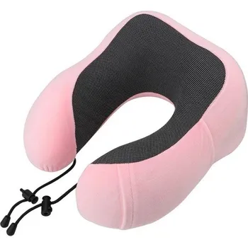 Masážní příslušenství Ortopedický cestovní polštář Paměťová pěna Ergonomický krční polštář Letadlo Auto Kancelář Relaxační opora krku Kompaktní 28x23x14 cm růžová
