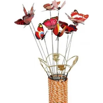 Zahradní dekorace Zapichovací dekorace motýl 10 ks H897 červená