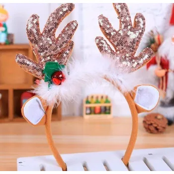 Čelenka Vánoční čelenka sob hnědá