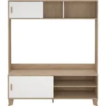 Bílá/v přírodní barvě TV sestava v dekoru dubu 159x181x48 cm Ikast – Tvilum ID_1757176