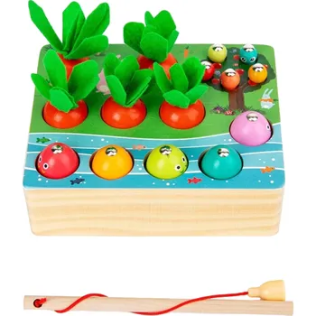 Dřevěná hračka Hra sbírání mrkviček 2