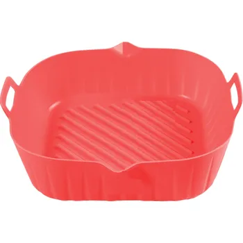 Nádoba na pečení Silikonová forma do horkovzdušné fritézy 22&nbsp;x 17,5&nbsp;x 6&nbsp;cm červená