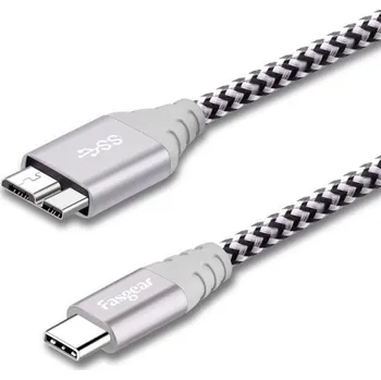 Datový kabel Propojovací kabel USB-C 3.0 na Micro USB-B M/M K1019 stříbrná 30 cm