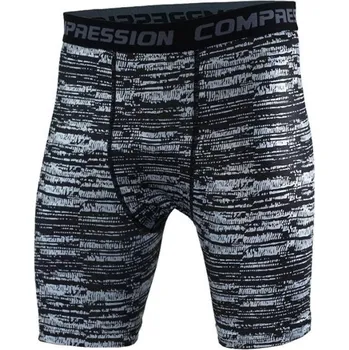 Pánské kraťasy Pánské pruhované kompresní kraťasy šedá L