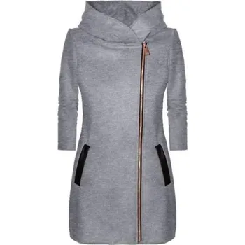 Dámský kabát Elegantní dámský kabát J1917 šedá XS