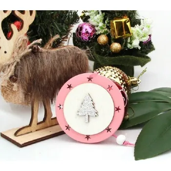 Vánoční dekorace Vánoční ozdoby růžové 2 ks 8