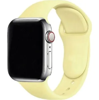 Příslušenství k chytrým hodinkám Silikonový řemínek pro Apple Watch 38 mm / 40 mm / 41 mm velikost M-L světle žlutá