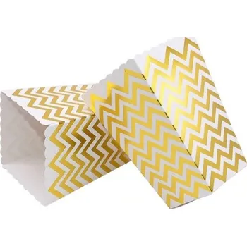 Karnevalový doplněk Krabička na popcorn 12 ks zlatá 3