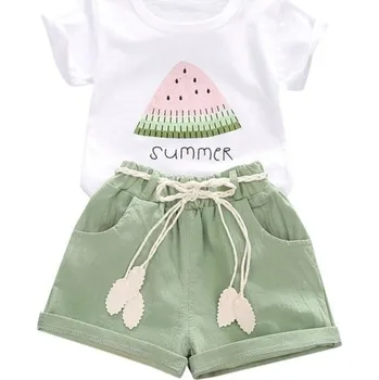 Dívčí tričko a kraťasy L1253 světle zelená 3