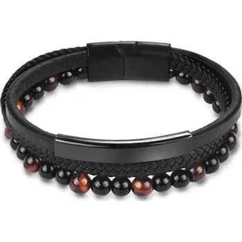 Náramek Pánský vícevrstvý náramek s korálky 20,5 cm 3