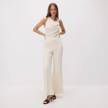 Dámské šaty Reserved - Overal s ozdobnou přezkou - světle žlutá - 259FH-10X - 259FH-10X-XS