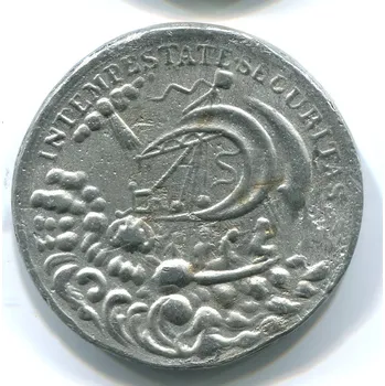 Medaile se sv. Jiřím. Cínový odlitek.