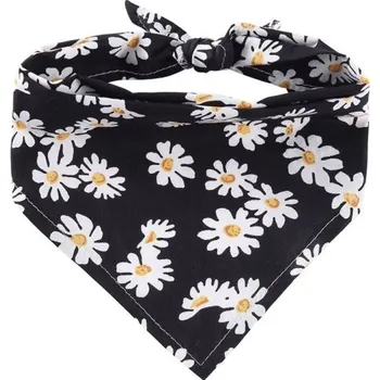 Obleček pro psa Šátek pro psy s květinami černá L