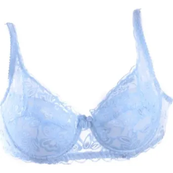 Podprsenka Krajková podprsenka bardotka J3152 světle modrá 70B