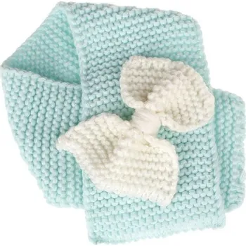 Šála Dětská zimní pletená šála s mašlí J2476 modrá