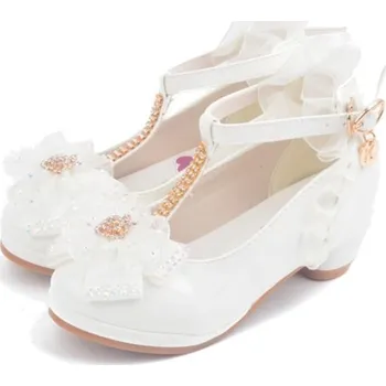 Dívčí polobotky Dívčí lodičky s páskem A1438 bílá 34