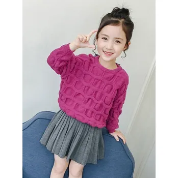 Dívčí svetr a sukně L1451 fialová 4