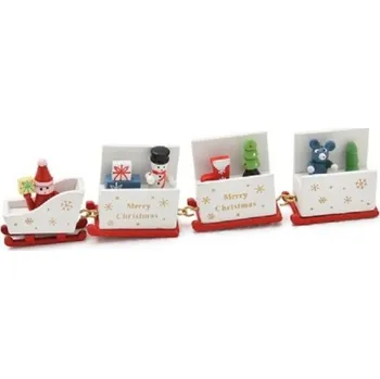 Vánoční dekorace Vánoční dekorativní saně s dárky J2301 bílá