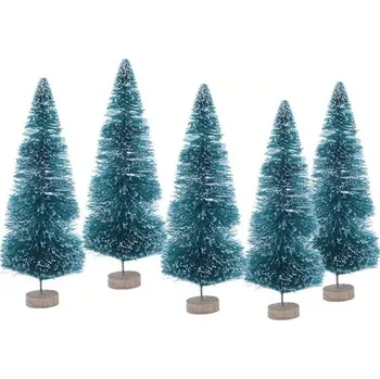 Vánoční dekorace Dekorační stromečky 12,5 cm 5 ks tmavě zelená