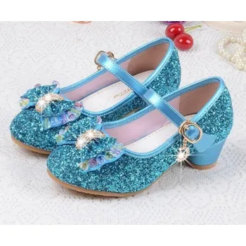 Dívčí polobotky Dívčí lodičky s kamínky modrá 28