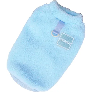 Obleček pro psa Fleecový obleček pro psy Zimní teplý svetr Zateplená fleecová mikina pro psy Jednobarevná teplá bunda pro psy modrá XL