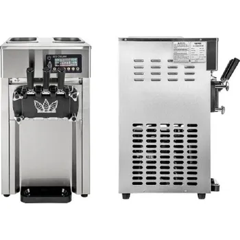 Kuchyňský mlýnek Výrobník zmrzliny na 3 příchutě 1200W Stolní stroj na točenou zmrzlinu LCD panel Zmrzlinový stroj Profesionální výrobník zmrzliny 55 x 42 x 76 cm