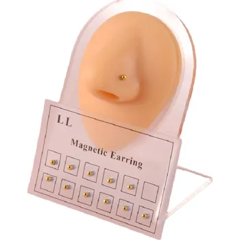 Piercing Falešný piercing do nosu 12 ks zlatá