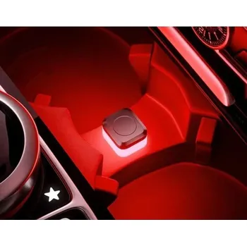 Mini USB LED světlo do auta pro vytvoření atmosféry Barevné interiérové osvětlení Přenosné noční světélko Dekorace do vozidla červená