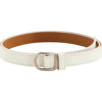 Opasek Perforovaný dámský pásek z PU kůže 105 x 1,8 cm Elegantní opasek s jemným vzorem Nastavitelný úzký pásek pro šaty Sukně Kalhoty bílá