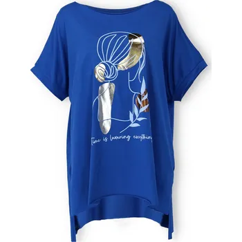 Bavlněna tunika s potiskem TODAY 23061 barva: modrá královská