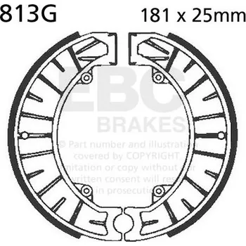 Motodíl Sada brzdových čelistí EBC 813G drážkovaný 813G