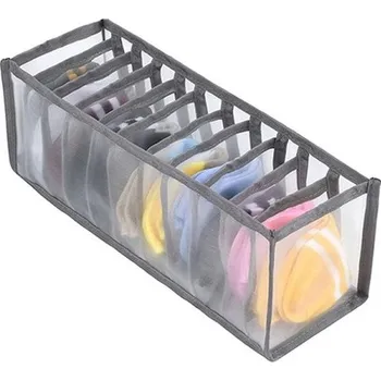 Úložný box Organizér na oblečení 11 přihrádek šedá