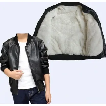 Chlapecká kožená bunda s kožíškem J1315 černá 6