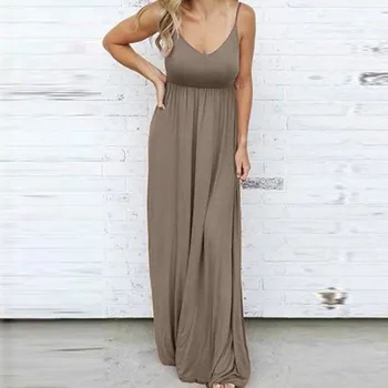 Dámské šaty Plážové šaty dlouhé hnědá XXL