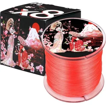 Japonský pletený rybářský vlasec 300 m 0,12 mm 10 kg Odolná splétaná rybářská šňůra na mořský i sladkovodní rybolov Vysoce pevná a pružná pletená šňůra s hladkým povrchem červená