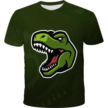 Chlapecké tričko s dinosaurem tmavě zelená 12